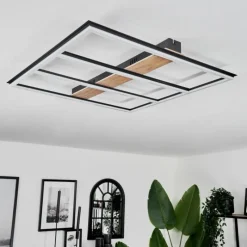 hofstein Plafonnier Nganbeto LED Couleur bois, Noir, 1 lumière