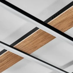 hofstein Plafonnier Nganbeto LED Couleur bois, Noir, 1 lumière