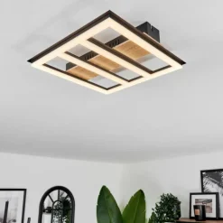 hofstein Plafonnier Nganbeto LED Couleur bois, Noir, 1 lumière