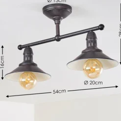 Luminaires Rustiques-hofstein Plafonnier Nibyn Brun, 2 lumières