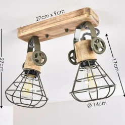 Lampes En Bois-hofstein Plafonnier Nifun Brun, Vert, 2 lumières