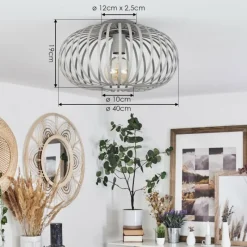 Lampes Industrielles-hofstein Plafonnier Nomenome Gris, 1 lumière