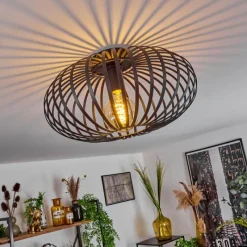 Lampes Industrielles-hofstein Plafonnier Nomenome Noir, 1 lumière