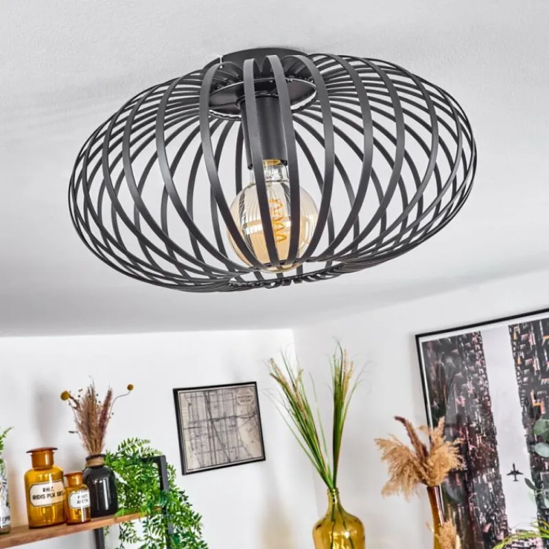 Lampes Industrielles-hofstein Plafonnier Nomenome Noir, 1 lumière