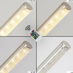 hofstein Plafonnier Noppa LED Chrome, Nickel mat, 2 lumières, Télécommandes, Changeur de couleurs