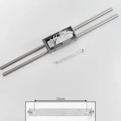 hofstein Plafonnier Noppa LED Chrome, Nickel mat, 2 lumières, Télécommandes, Changeur de couleurs