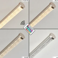 hofstein Plafonnier Noppa LED Chrome, Nickel mat, 3 lumières, Télécommandes, Changeur de couleurs