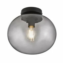 Suspension Verre Fumé-Luminaires Nordlux Plafonnier Nordlux ALTON Noir, 1 lumière