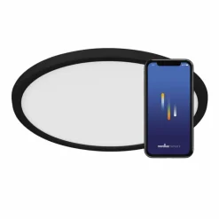 Luminaires Nordlux Plafonnier Nordlux OjaSmart LED Noir, 1 lumière