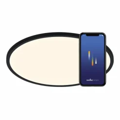 Luminaires Nordlux Plafonnier Nordlux OjaSmart LED Noir, 1 lumière