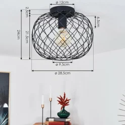 hofstein Plafonnier Nordslesvig Noir, 1 lumière