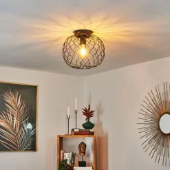 Lampes Dorées-hofstein Plafonnier Nordslesvig Or, Noir, 1 lumière