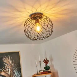 Lampes Dorées-hofstein Plafonnier Nordslesvig Or, Noir, 1 lumière