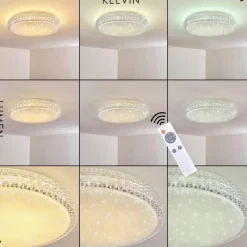 hofstein Plafonnier Norra LED Blanc, 1 lumière, Télécommandes