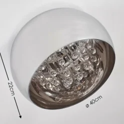 Suspension Verre Fumé-hofstein Plafonnier Norrskata Nickel mat, 5 lumières