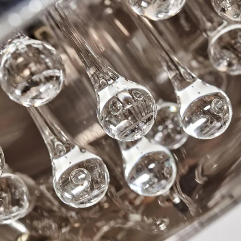 Suspension Verre Fumé-hofstein Plafonnier Norrskata Nickel mat, 5 lumières