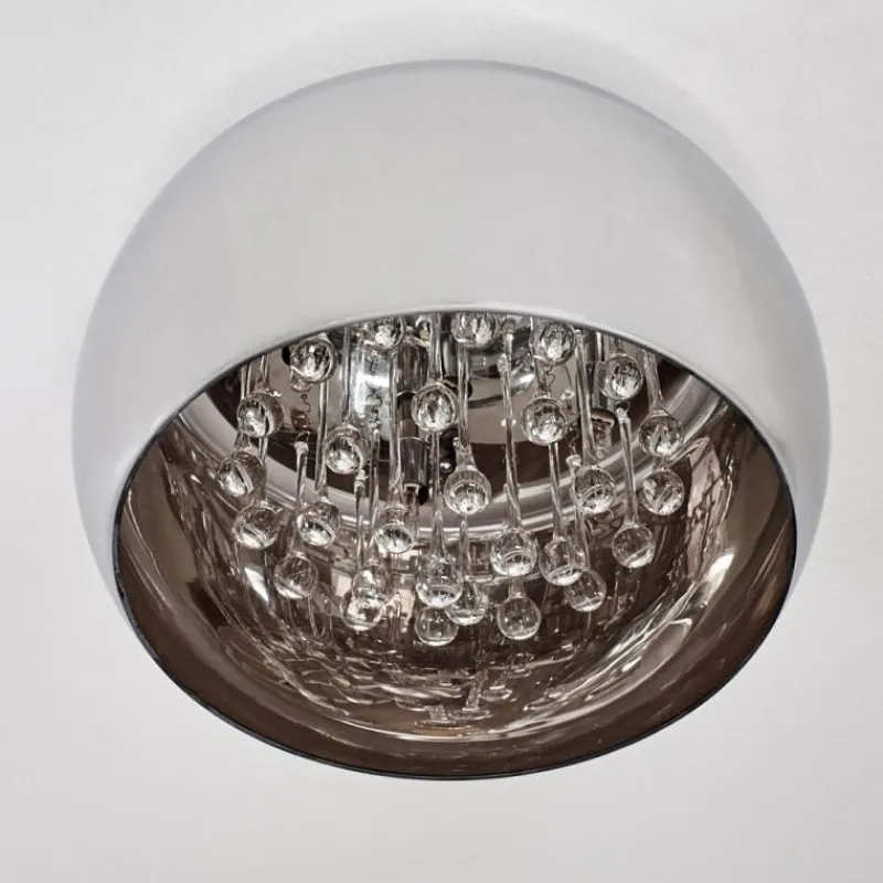 Suspension Verre Fumé-hofstein Plafonnier Norrskata Nickel mat, 5 lumières