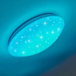 hofstein Plafonnier Norton Star LED Blanc, 1 lumière, Télécommandes, Changeur de couleurs