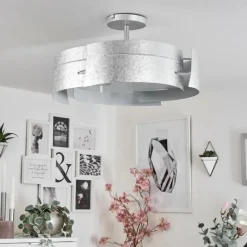 hofstein Plafonnier Novara Argenté, 3 lumières
