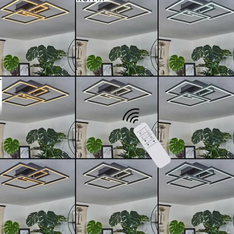 hofstein Plafonnier Oberegg LED Blanc, 1 lumière, Télécommandes