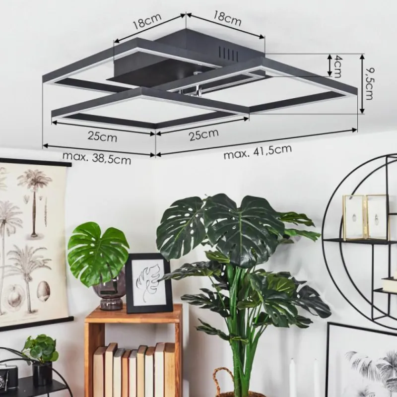 hofstein Plafonnier Oberegg LED Blanc, 1 lumière, Télécommandes