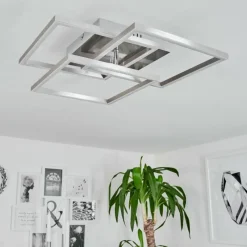 hofstein Plafonnier Oberegg LED Chrome, Nickel mat, 1 lumière, Télécommandes