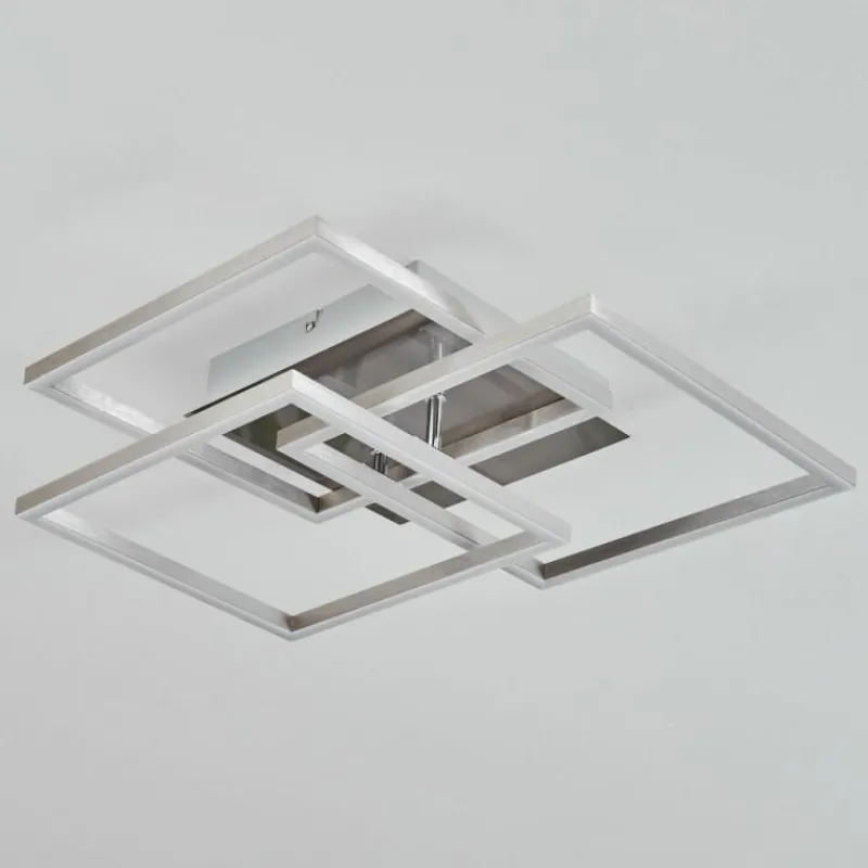 hofstein Plafonnier Oberegg LED Chrome, Nickel mat, 1 lumière, Télécommandes