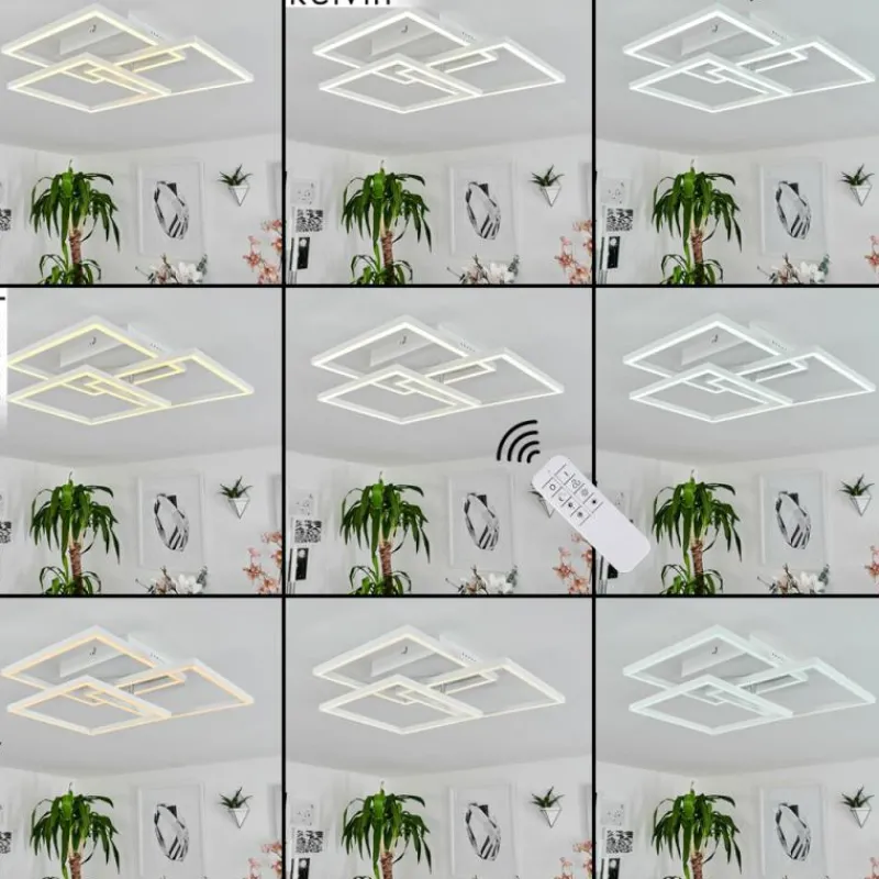 hofstein Plafonnier Oberegg LED Chrome, Blanc, 1 lumière, Télécommandes