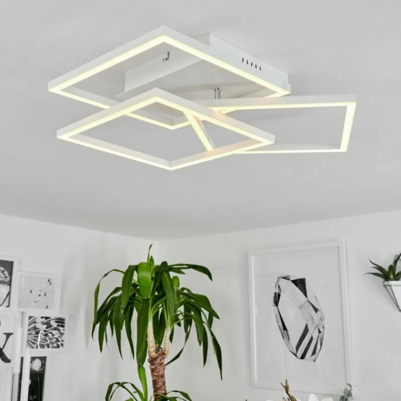 hofstein Plafonnier Oberegg LED Chrome, Blanc, 1 lumière, Télécommandes
