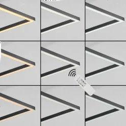 Luminaires Scandinaves-hofstein Plafonnier Oberegg LED Couleur bois, Noir, 1 lumière, Télécommandes