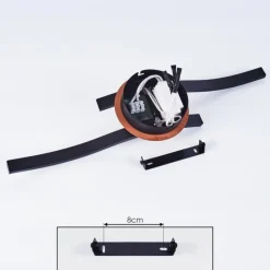 hofstein Plafonnier Odda LED Couleur bois, Noir, 2 lumières