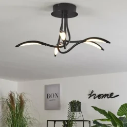 hofstein Plafonnier Oetling LED Noir, 1 lumière