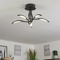 hofstein Plafonnier Oetling LED Noir, 1 lumière