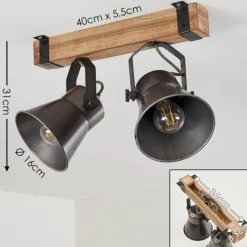 Lampes Vintages & Rétros-hofstein Plafonnier Oksbol Bois clair, 2 lumières