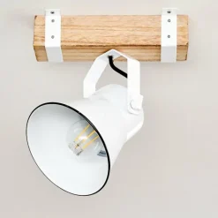 Lampes Vintages & Rétros-hofstein Plafonnier Oksbol Bois clair, Blanc, 1 lumière