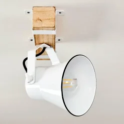 Lampes Vintages & Rétros-hofstein Plafonnier Oksbol Bois clair, Blanc, 1 lumière