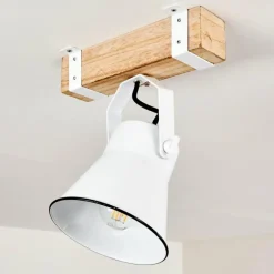 Lampes Vintages & Rétros-hofstein Plafonnier Oksbol Bois clair, Blanc, 1 lumière