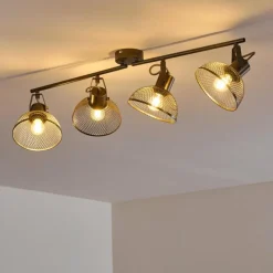 Lampes Vintages & Rétros-hofstein Plafonnier Oksevej Argenté, 4 lumières