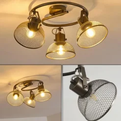 Lampes Vintages & Rétros-hofstein Plafonnier Oksevej Gris, 3 lumières