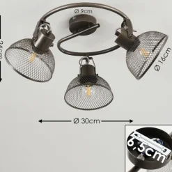 Lampes Vintages & Rétros-hofstein Plafonnier Oksevej Gris, 3 lumières