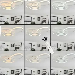 hofstein Plafonnier Olok LED Blanc, 1 lumière, Télécommandes