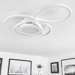 hofstein Plafonnier Olok LED Blanc, 1 lumière, Télécommandes