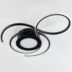 hofstein Plafonnier Olok LED Noir, 1 lumière, Télécommandes