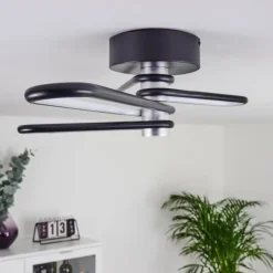 hofstein Plafonnier Olul LED Noir, Blanc, 2 lumières