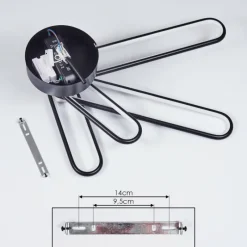 hofstein Plafonnier Olul LED Noir, Blanc, 2 lumières