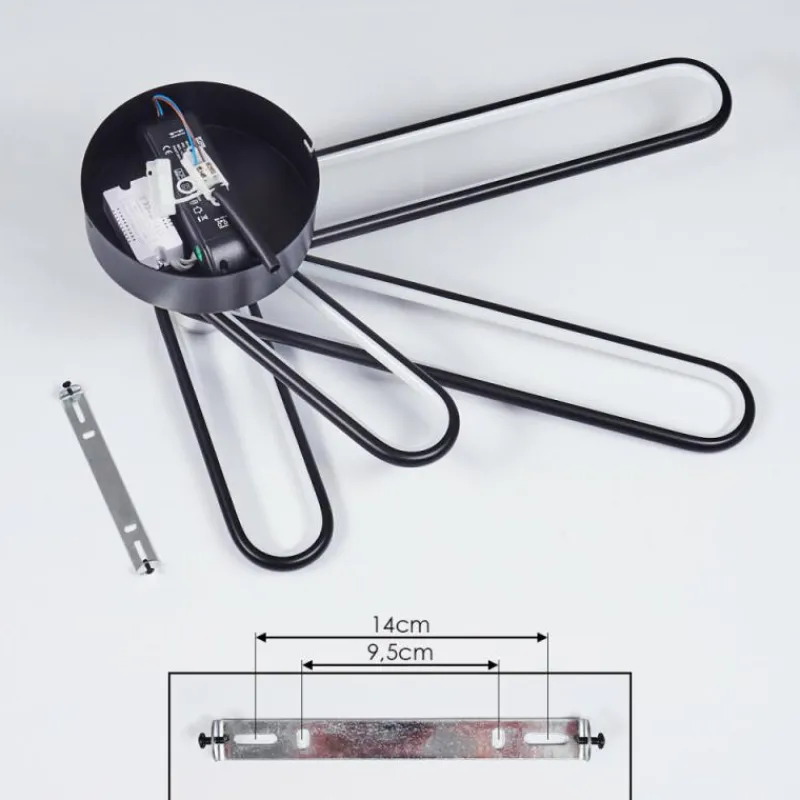 hofstein Plafonnier Olul LED Noir, Blanc, 2 lumières