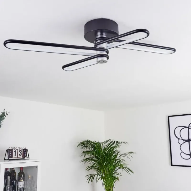 hofstein Plafonnier Olul LED Noir, Blanc, 2 lumières