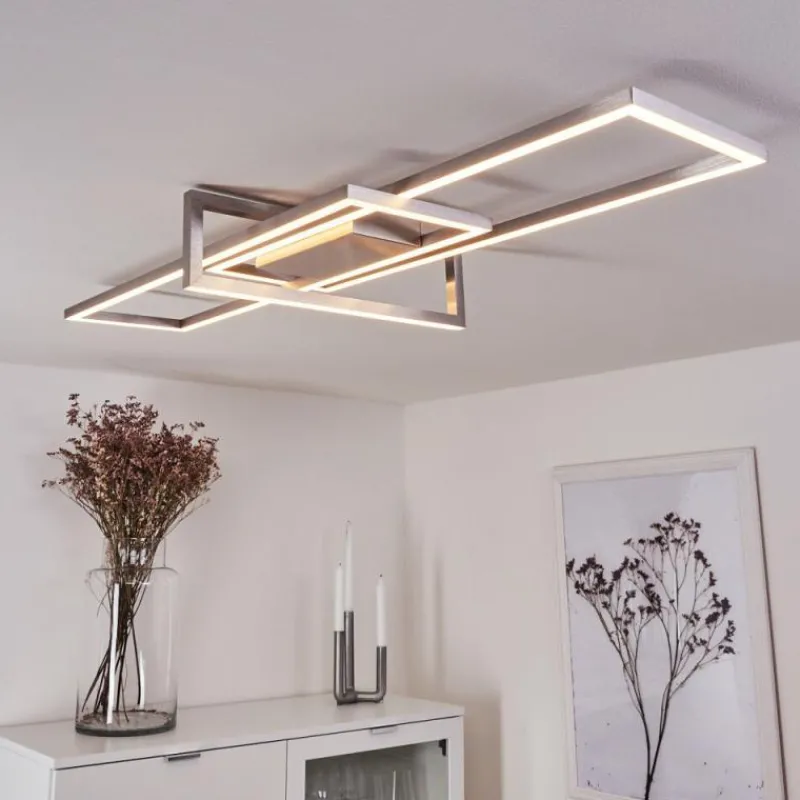 hofstein Plafonnier Omega LED Nickel mat, 1 lumière