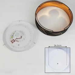 Lampes Dorées-hofstein Plafonnier Opatija LED Or, Noir, Blanc, 1 lumière