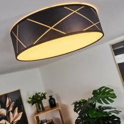 Lampes Dorées-hofstein Plafonnier Opatija LED Or, Noir, Blanc, 1 lumière